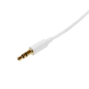Picture of StarTech.com 2m White Slim 3.5mm Stereo Audio Cable - Male to Male