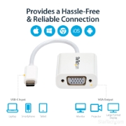 Picture of StarTech.com USB-C to VGA Adapter - White