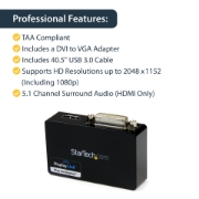 Picture of StarTech.com USB 3.0 to HDMI / DVI Adapter - 2048x1152