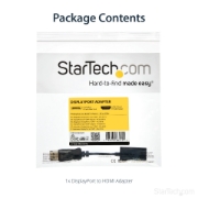 Picture of StarTech.com DisplayPort to HDMI Adapter - 4K 60Hz Active DP 1.4 to HDMI 2.0 Video Converter - DP to HDMI Monitor/TV/Display Cable Adapter Dongle - Latching DP Connector