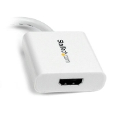 Picture of StarTech.com Mini DisplayPort to HDMI Adapter - mDP to HDMI Video Converter - 1080p - Mini DP or Thunderbolt 1/2 Mac/PC to HDMI Monitor/Display/TV - Passive mDP 1.2 to HDMI Dongle - White