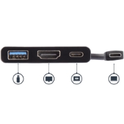 Picture of StarTech.com USB-C Multiport Adapter with HDMI - USB 3.0 Port - 60W PD - Black
