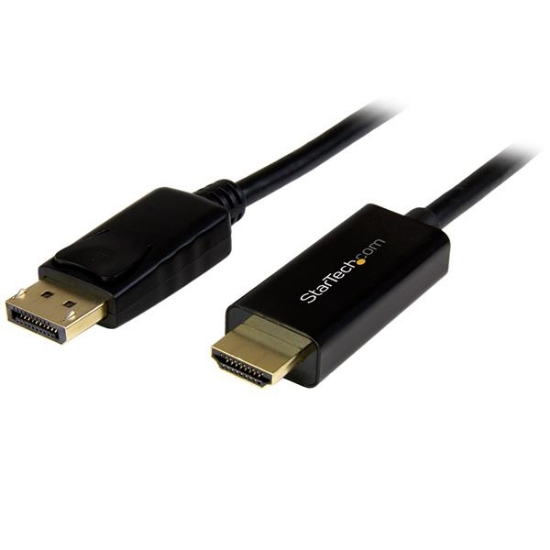 Picture of StarTech.com 10ft (3m) DisplayPort to HDMI Cable - 4K 30Hz - DisplayPort to HDMI Adapter Cable - DP 1.2 to HDMI Monitor Cable Converter - Latching DP Connector - Passive DP to HDMI Cord