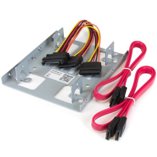Picture of StarTech.com Dual 2.5" to 3.5" HDD Bracket for SATA Hard Drives - 2 Drive 2.5" to 3.5" Bracket for Mounting Bay