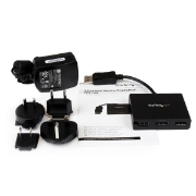 Picture of StarTech.com 3-Port Multi Monitor Adapter - DisplayPort 1.2 MST Hub to Dual 4K 30Hz & 1x 1080p - Video Splitter for Extended Desktop Mode on Windows PCs Only - DP to 3x DP Monitors