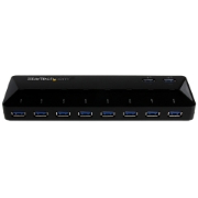 Picture of StarTech.com 10-Port USB 3.0 Hub with Charge and Sync Ports - 2 x 1.5A Ports~10-Port USB 3.0 Hub with Charge and Sync Ports - 5Gbps - 2 x 1.5A Ports