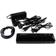 Picture of StarTech.com 10-Port USB 3.0 Hub with Charge and Sync Ports - 2 x 1.5A Ports~10-Port USB 3.0 Hub with Charge and Sync Ports - 5Gbps - 2 x 1.5A Ports
