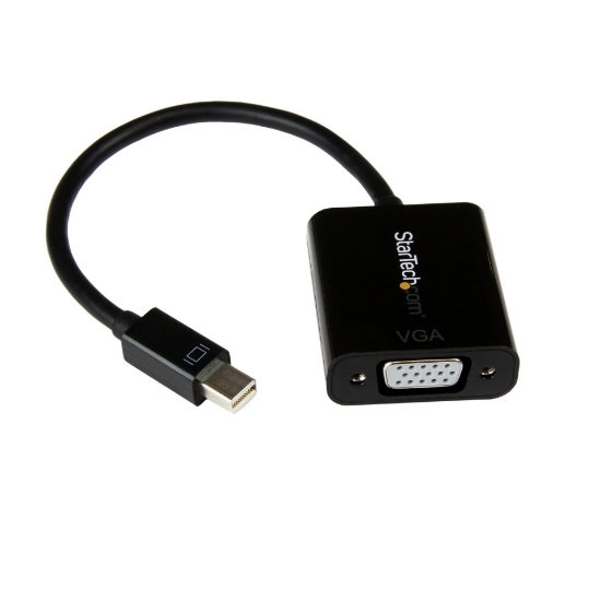 Picture of StarTech.com Mini DisplayPort to VGA Adapter - Active Mini DP to VGA Converter - 1080p Video - mDP or Thunderbolt 1/2 Mac/PC to VGA Monitor/Projector/Display - mDP 1.2 to VGA Dongle - Black