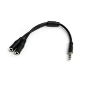 Picture of StarTech.com Headset adapter for headsets with separate headphone / microphone plugs - 3.5mm 4 position to 2x 3 position 3.5mm M/F