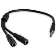 Picture of StarTech.com Headset adapter for headsets with separate headphone / microphone plugs - 3.5mm 4 position to 2x 3 position 3.5mm M/F