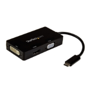 Picture of StarTech.com USB-C Multiport Video Adapter - 3-in-1 - 4K 30Hz - Black