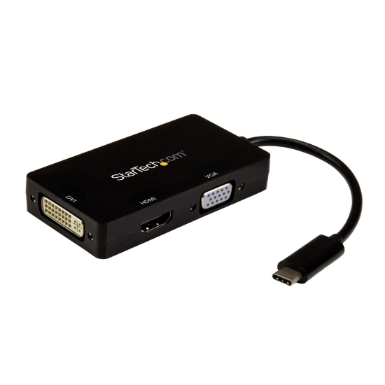 Picture of StarTech.com USB-C Multiport Video Adapter - 3-in-1 - 4K 30Hz - Black