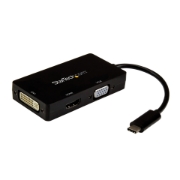 Picture of StarTech.com USB-C Multiport Video Adapter - 3-in-1 - 4K 30Hz - Black