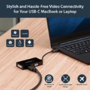 Picture of StarTech.com USB-C Multiport Video Adapter - 3-in-1 - 4K 30Hz - Black