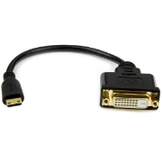 Picture of StarTech.com 8 in (20cm) Mini HDMI to DVI Cable - DVI-D to HDMI Cable (1920x1200p) - 19 Pin HDMI Mini Male to DVI-D Female - Digital Monitor Cable Adapter M/F - Mini HDMI to DVI Adapter