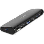 Picture of StarTech.com Dual-Monitor USB 3.0 Docking Station with HDMI & DVI/VGA~Dual Monitor USB 3.0 Laptop Docking Station with HDMI/DVI/VGA, 3x USB-A Hub, GbE, Audio, Universal Type-A Dock for Windows/macOS/ChromeOS - TAA Compliant