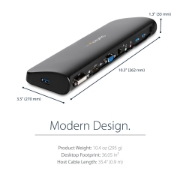 Picture of StarTech.com Dual-Monitor USB 3.0 Docking Station with HDMI & DVI/VGA~Dual Monitor USB 3.0 Laptop Docking Station with HDMI/DVI/VGA, 3x USB-A Hub, GbE, Audio, Universal Type-A Dock for Windows/macOS/ChromeOS - TAA Compliant