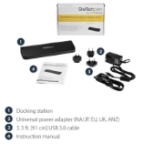 Picture of StarTech.com Dual-Monitor USB 3.0 Docking Station with HDMI & DVI/VGA~Dual Monitor USB 3.0 Laptop Docking Station with HDMI/DVI/VGA, 3x USB-A Hub, GbE, Audio, Universal Type-A Dock for Windows/macOS/ChromeOS - TAA Compliant