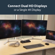 Picture of StarTech.com USB 3.0 Docking Station Dual Monitor with HDMI & 4K DisplayPort - USB 3.0 to 4x USB-A, Ethernet, HDMI and DP - USB Type A Universal Laptop Docking Station for Mac & Windows