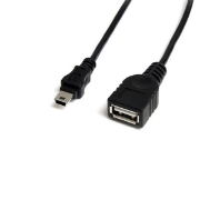 Picture of StarTech.com 1 ft Mini USB 2.0 Cable - USB A to Mini B F/M