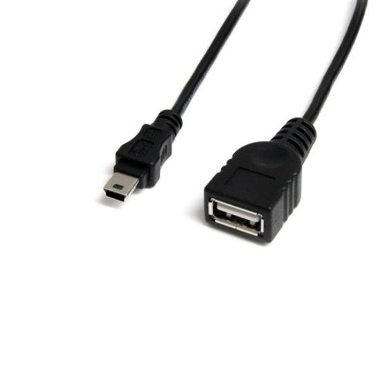 Picture of StarTech.com 1 ft Mini USB 2.0 Cable - USB A to Mini B F/M