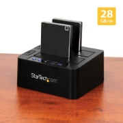 Picture of StarTech.com Standalone Hard Drive Duplicator, Dual Bay HDD/SSD Cloner/Copier, USB 3.1 (10Gbps) to SATA III HDD/SSD Docking Station, Hard Disk Duplicator Dock, Hard Drive Cloner
