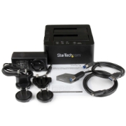 Picture of StarTech.com Standalone Hard Drive Duplicator, Dual Bay HDD/SSD Cloner/Copier, USB 3.1 (10Gbps) to SATA III HDD/SSD Docking Station, Hard Disk Duplicator Dock, Hard Drive Cloner