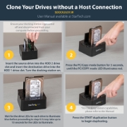 Picture of StarTech.com Standalone Hard Drive Duplicator, Dual Bay HDD/SSD Cloner/Copier, USB 3.1 (10Gbps) to SATA III HDD/SSD Docking Station, Hard Disk Duplicator Dock, Hard Drive Cloner