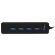 Picture of StarTech.com 4 Port Portable SuperSpeed USB 3.0 Hub with Built-in Cable~4 Port Portable SuperSpeed USB 3.0 Hub with Built-in Cable - 5Gbps