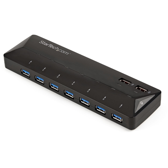 Picture of StarTech.com 7-Port USB 3.0 Hub plus Dedicated Charging Ports - 2 x 2.4A Ports~7-Port USB 3.0 Hub (5Gbps) plus Dedicated Charging Ports - 2 x 2.4A Ports