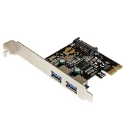 Picture of StarTech.com 2 Port PCI Express PCIe SuperSpeed USB 3.0 Controller Card w/ SATA Power