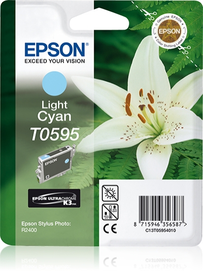 Picture of Epson Singlepack Light Cyan T0595 Ultra Chrome K3