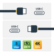 Picture of StarTech.com USB-C Cable with Power Delivery (3A) - M/M - 2 m (6 ft.) - USB 3.0 - USB-IF Certified