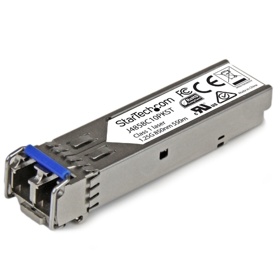 Picture of StarTech.com HP J4859C Compatible SFP Transceiver Module - 1000BASE-LX - 10 Pack~10 pack HPE J4859C Compatible SFP Module - 1000BASE-LX - 1GbE Single Mode /Multi Mode Fiber Optic Transceiver - 1GE Gigabit Ethernet SFP - LC 10km - 1310nm - DDM HPE 1400, 1700, 1820