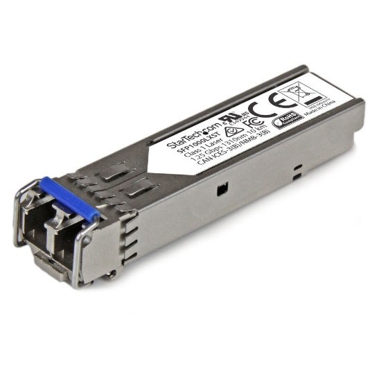 Picture of StarTech.com MSA Compliant SFP Transceiver Module - 1000BASE-LX~MSA Uncoded SFP Module - 1000BASE-LX - 1GbE Single Mode Fiber (SMF) Optic Transceiver - 1GE Gigabit Ethernet SFP - LC 10km - 1310nm - DDM
