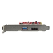 Picture of StarTech.com 2-Port USB 3.1 (10Gbps) and eSATA PCIe Card - 1x USB-A and 1x eSATA