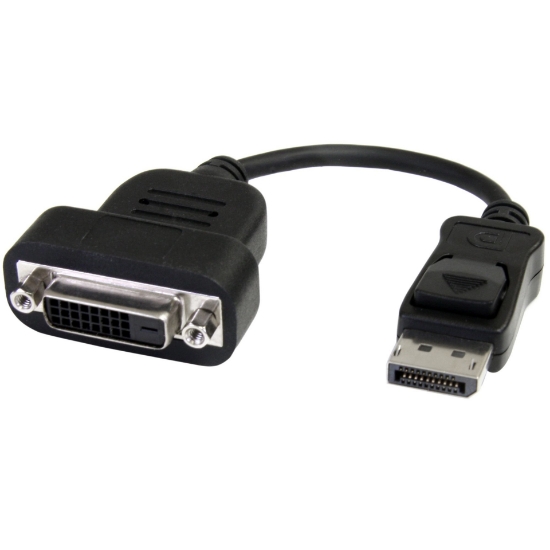 Picture of StarTech.com DisplayPort to DVI Adapter - Active DisplayPort to DVI-D Adapter/Video Converter 1080p - DP 1.2 to DVI Monitor Cable Adapter Dongle - DP to DVI Adapter - Latching DP Connector