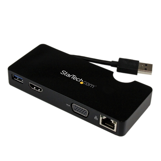 Picture of StarTech.com Travel Docking Station for Laptops - HDMI or VGA - USB 3.0