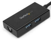 Picture of StarTech.com USB to Ethernet Adapter, USB 3.0 to 10/100/1000 Gigabit Ethernet LAN Converter for Laptops, 11.8in/30cm Attached Cable, USB to RJ45 Adapter, NIC Adapter, USB Network Adapter