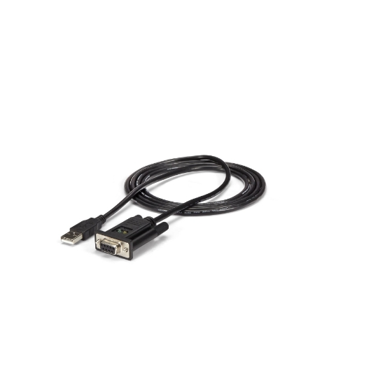 Picture of StarTech.com 6ft (1.8m) 1-Port USB to Serial RS232 Adapter, FTDI DB9 Serial DCE Adapter Cable, Null Modem, USB 2.0 - TAA