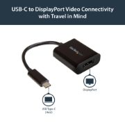 Picture of StarTech.com USB C to DisplayPort Adapter - 4K 60Hz/8K 30Hz - USB Type-C to DP 1.4 HBR2 Adapter Dongle - Compact USB-C (DP Alt Mode) Monitor Video Converter - Thunderbolt 3 Compatible