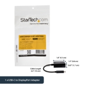 Picture of StarTech.com USB C to DisplayPort Adapter - 4K 60Hz/8K 30Hz - USB Type-C to DP 1.4 HBR2 Adapter Dongle - Compact USB-C (DP Alt Mode) Monitor Video Converter - Thunderbolt 3 Compatible