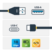 Picture of StarTech.com USB-A to USB-C Cable - M/M - 0.5 m - USB 3.1 (10Gbps)