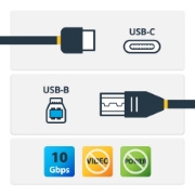 Picture of StarTech.com USB-C to USB-B Printer Cable - M/M - 1 m (3 ft.) - USB 3.1 (10Gbps)