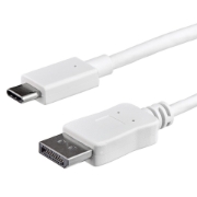 Picture of StarTech.com 3ft/1m USB C to DisplayPort 1.2 Cable 4K 60Hz - USB-C to DisplayPort Adapter Cable HBR2 - USB Type-C DP Alt Mode to DP Monitor Video Cable - Works w/ Thunderbolt 3 - White