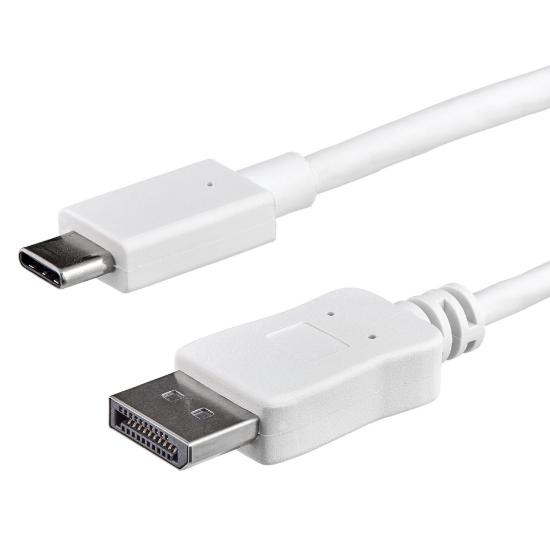 Picture of StarTech.com 3ft/1m USB C to DisplayPort 1.2 Cable 4K 60Hz - USB-C to DisplayPort Adapter Cable HBR2 - USB Type-C DP Alt Mode to DP Monitor Video Cable - Works w/ Thunderbolt 3 - White