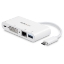 Picture of StarTech.com USB C Multiport Adapter - USB-C to DVI-D (Digital) Video Adapter with 60W Power Delivery Passthrough Charging, GbE, USB-A - Portable USB Type-C/Thunderbolt 3 Mini Laptop Dock
