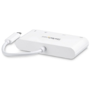 Picture of StarTech.com USB C Multiport Adapter - USB-C to DVI-D (Digital) Video Adapter with 60W Power Delivery Passthrough Charging, GbE, USB-A - Portable USB Type-C/Thunderbolt 3 Mini Laptop Dock