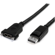 Picture of StarTech.com 3ft (1m) Panel Mount DisplayPort Cable - 4K x 2K - DisplayPort 1.2 Extension Cable Male to Female - DP Video Extender Cord with Panel Mount DP Connector - DP Monitor Cable