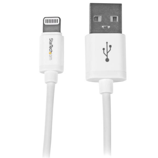 Picture of StarTech.com 1 m (3 ft.) USB to Lightning Cable - iPhone / iPad / iPod Charger Cable - High Speed Charging Lightning to USB Cable - Apple MFi Certified - White